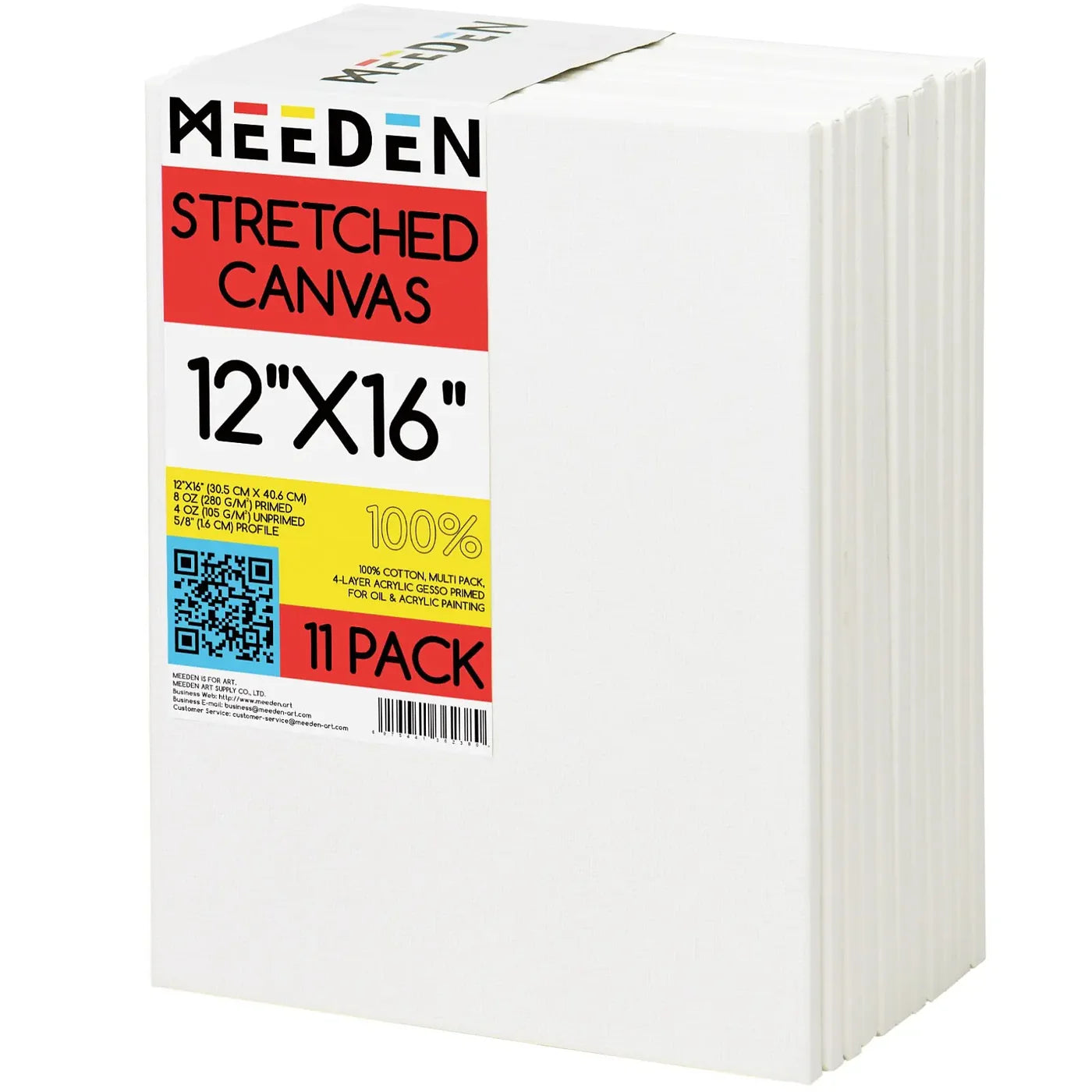 MEEDEN 100% Cotton Stretched Canvas Single and Packs