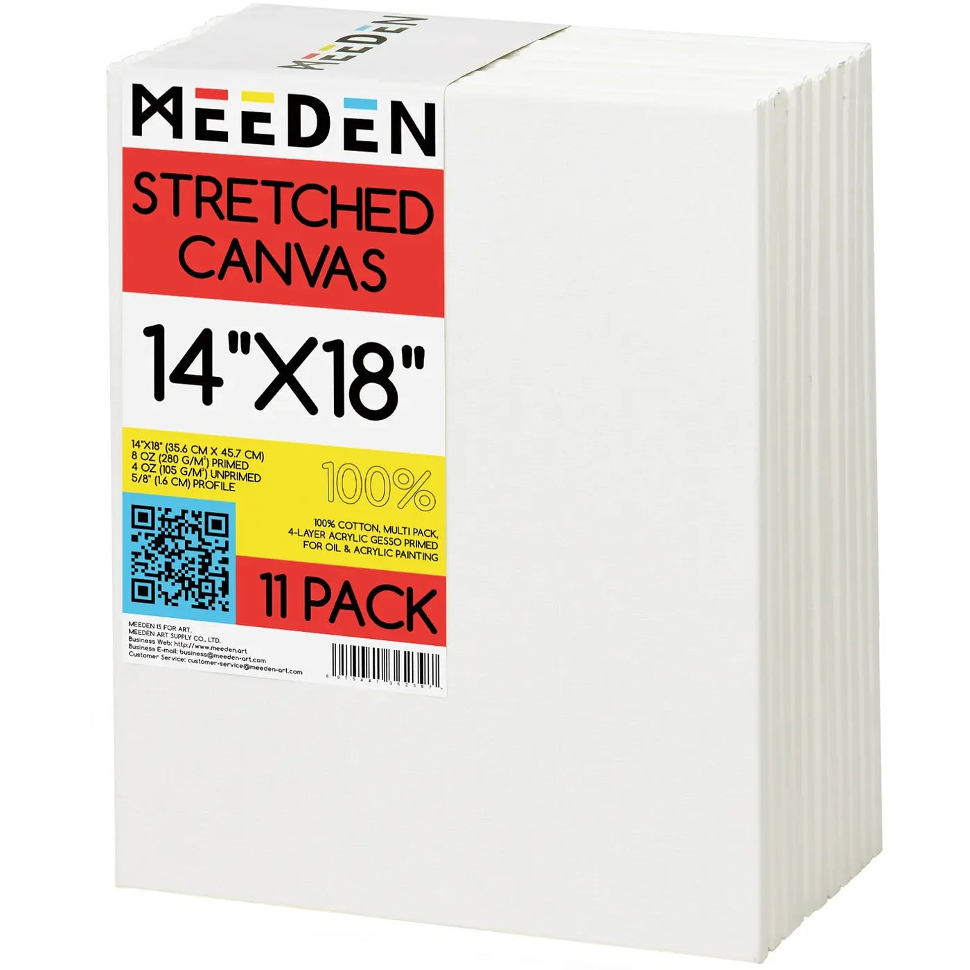 MEEDEN 100% Cotton Stretched Canvas Single and Packs