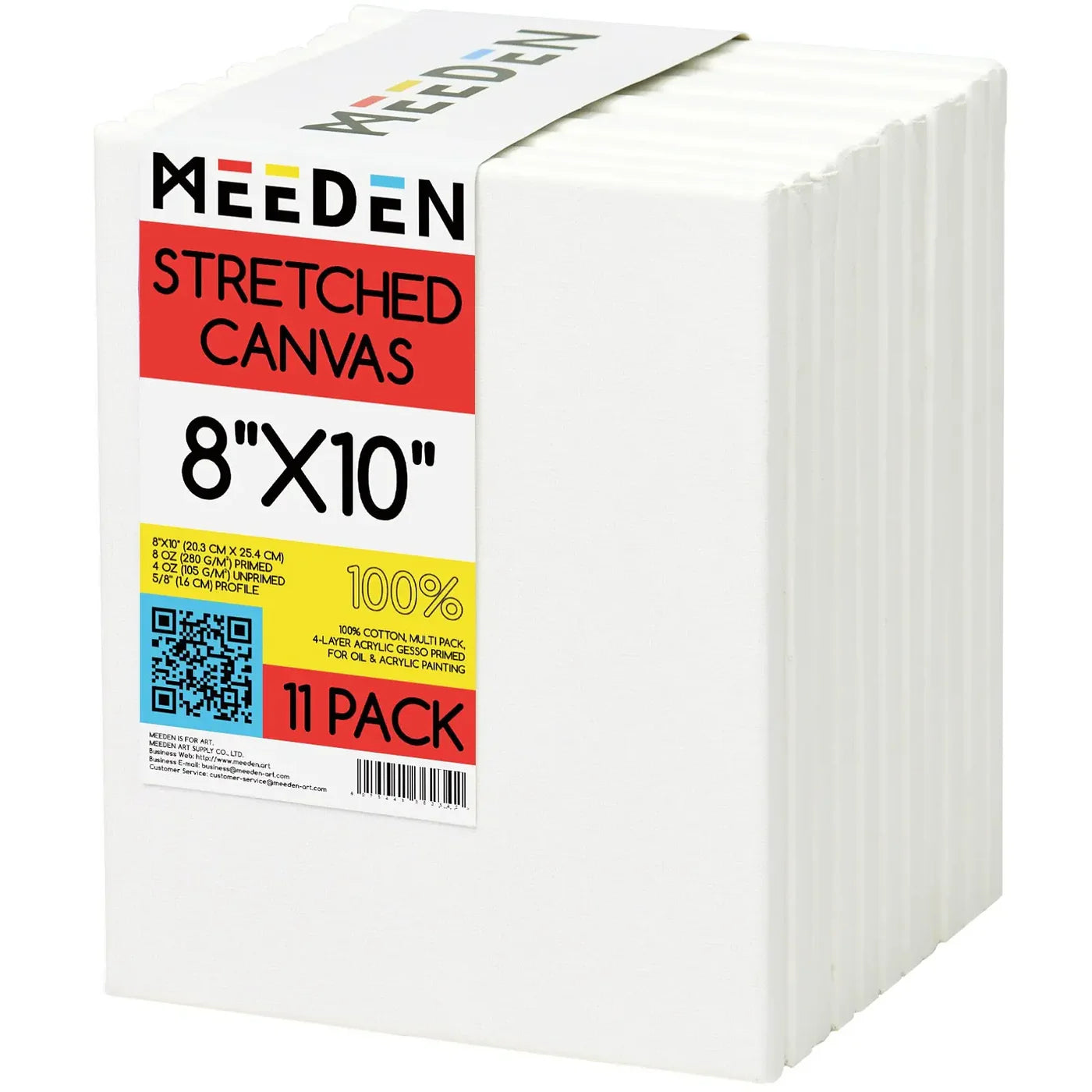 MEEDEN 100% Cotton Stretched Canvas Single and Packs