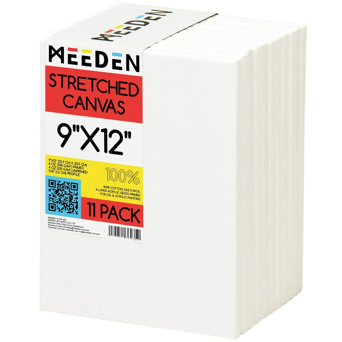 MEEDEN 100% Cotton Stretched Canvas Single and Packs