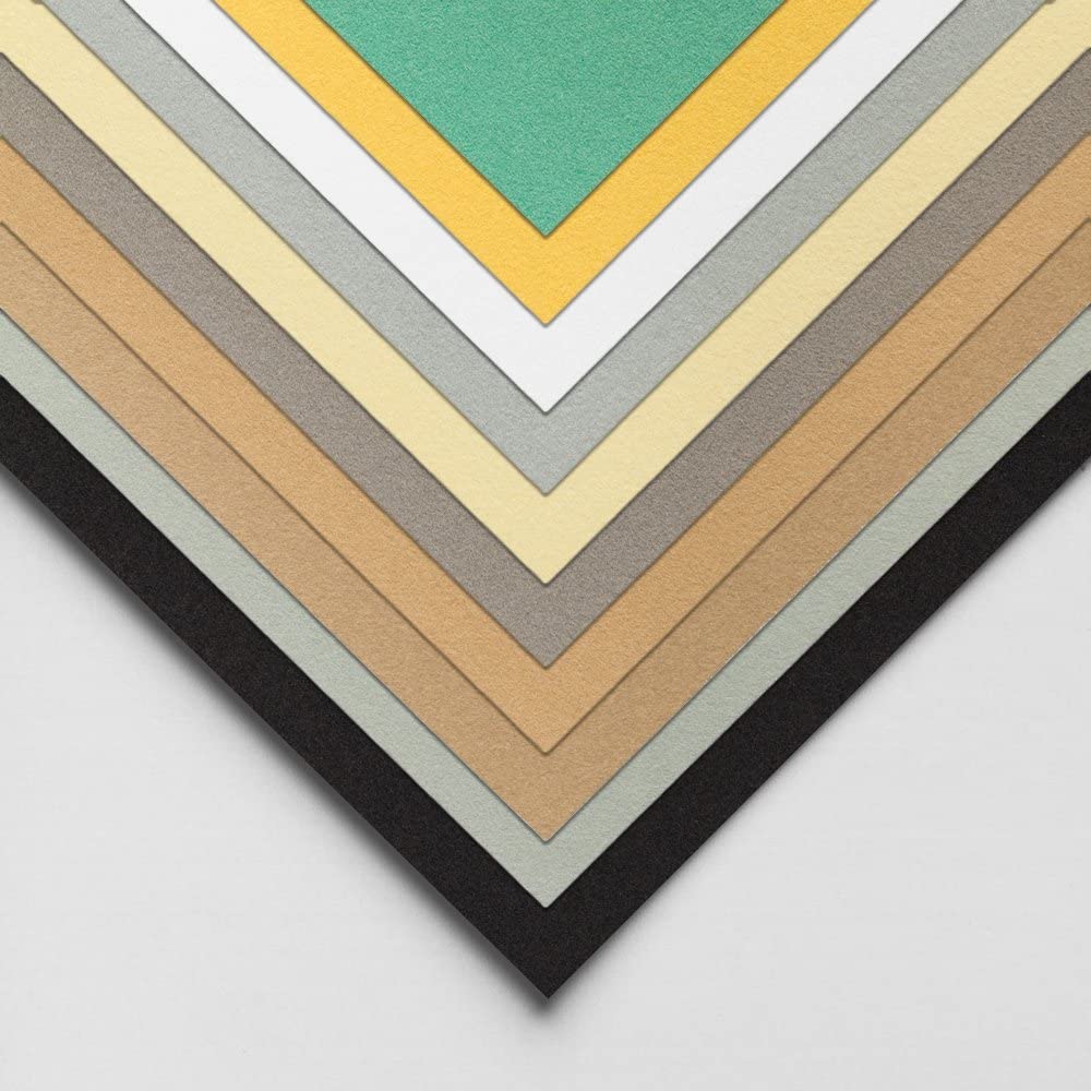 HAHNEMUHLE Pastel velour paper for pastel and oil pastel crayon. 260 gsm White and 10 colours
