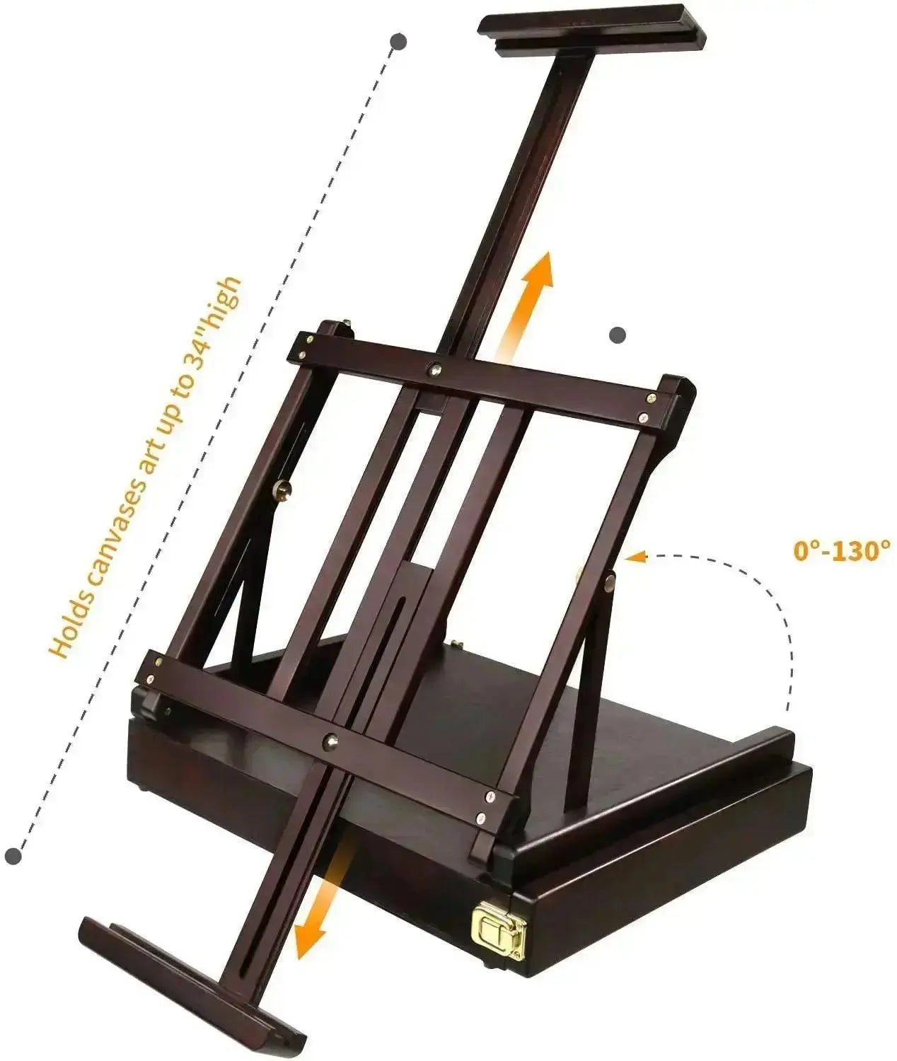 MEEDEN Artist Tabletop Easel with Metal Lined Drawer-Dark-W05B