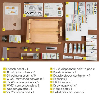 MEEDEN Artist Oil Painting Set, 7x100ml/3.38oz
