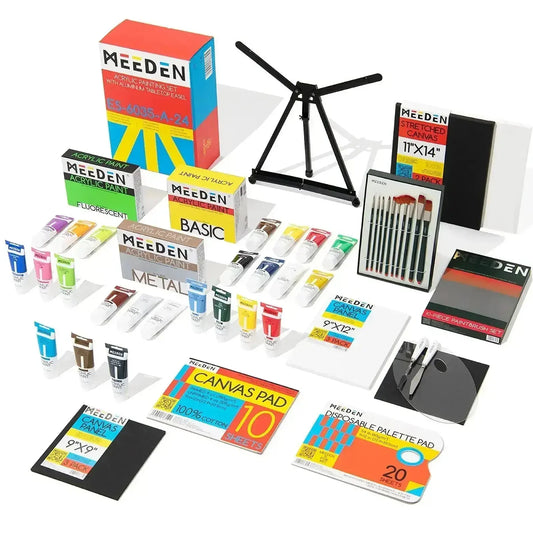 MEEDEN Acrylic Painting Set with Art Accessories, 24 Colors