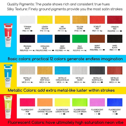 MEEDEN Acrylic Painting Set with Art Accessories, 24 Colors