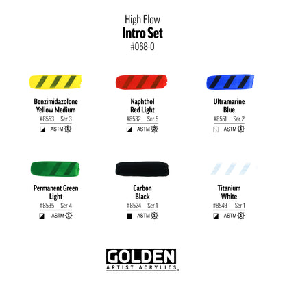 GOLDEN ACRYLIC PAINT High Flow Intro Set