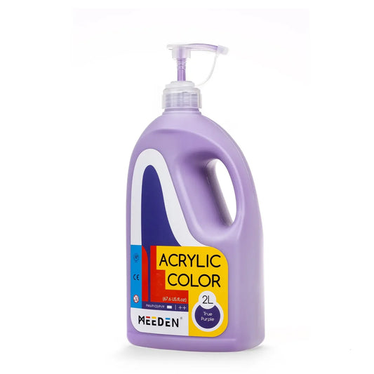 MEEDEN True Purple Acrylic Paint with Pump Lid, 1/2 Gallon / 2L / 67.6 oz
