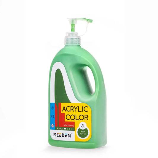 MEEDEN Pale Green Acrylic Paint with Pump Lid, 1/2 Gallon / 2L / 67.6 oz