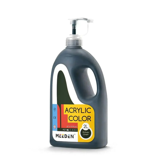 MEEDEN Phthalo Green Acrylic Paint with Pump Lid, 1/2 Gallon / 2L / 67.6 oz