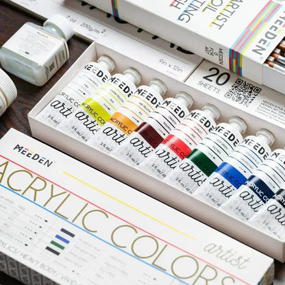 MEEDEN Artist Acrylic Paint Set, 9 Tubes, 60 ml / 2 oz