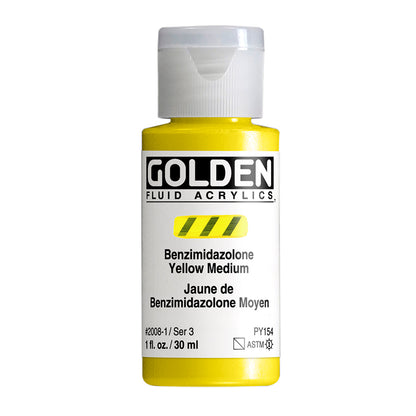 GOLDEN FLUID ACRYLIC Benzimidazolone Yellow Medium