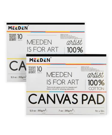 MEEDEN Canvas Pad 9 x 12 Inches 10 Sheets