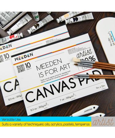 MEEDEN Canvas Pad 9 x 12 Inches 10 Sheets