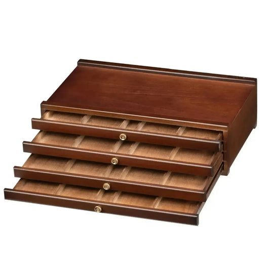 MEEDEN 4-Drawer Art Supply Storage Box, Walnut Color - Empty