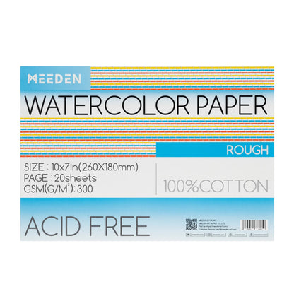 MEEDEN  Watercolor Paper Pad 20 Sheets Rough