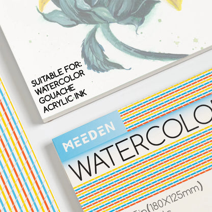 MEEDEN Watercolor Paper Pad 20 Sheets Hot Pressed