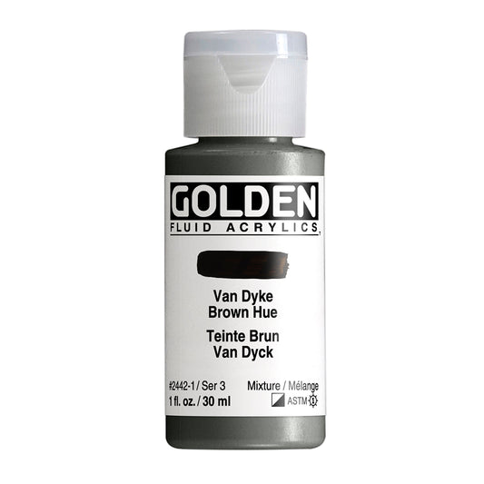 GOLDEN FLUID ACRYLIC Van Dyke Brown Hue