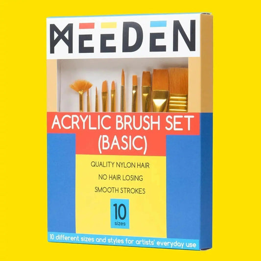 MEEDEN Acrylic Paint Brushes Set of 10 Pcs