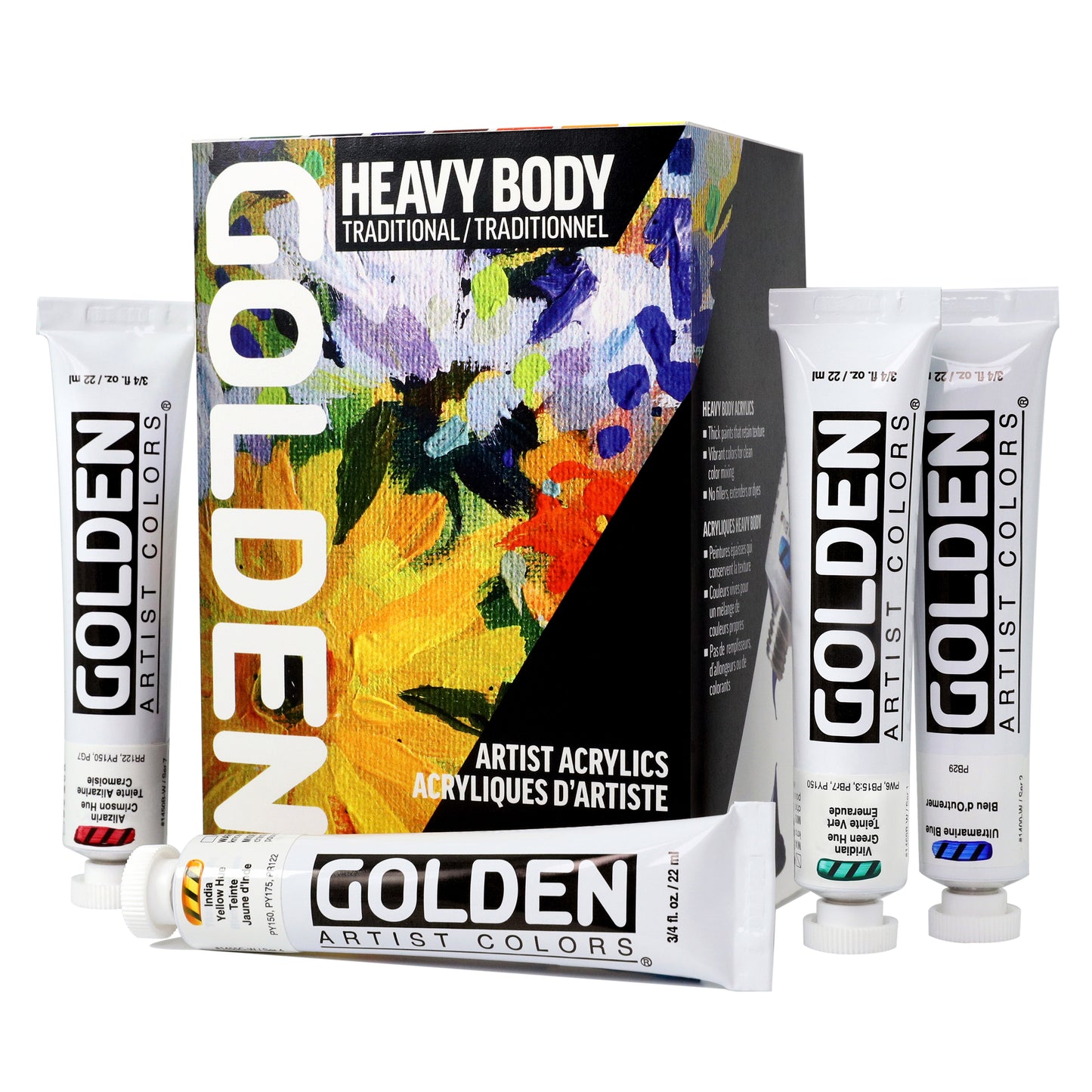 GOLDEN ACRYLIC PAINT Heavy Body Traditional Set