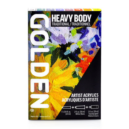 GOLDEN ACRYLIC PAINT Heavy Body Traditional Set