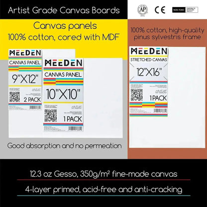 MEEDEN Artist Acrylic Painting Set with Black Tabletop Easel Box