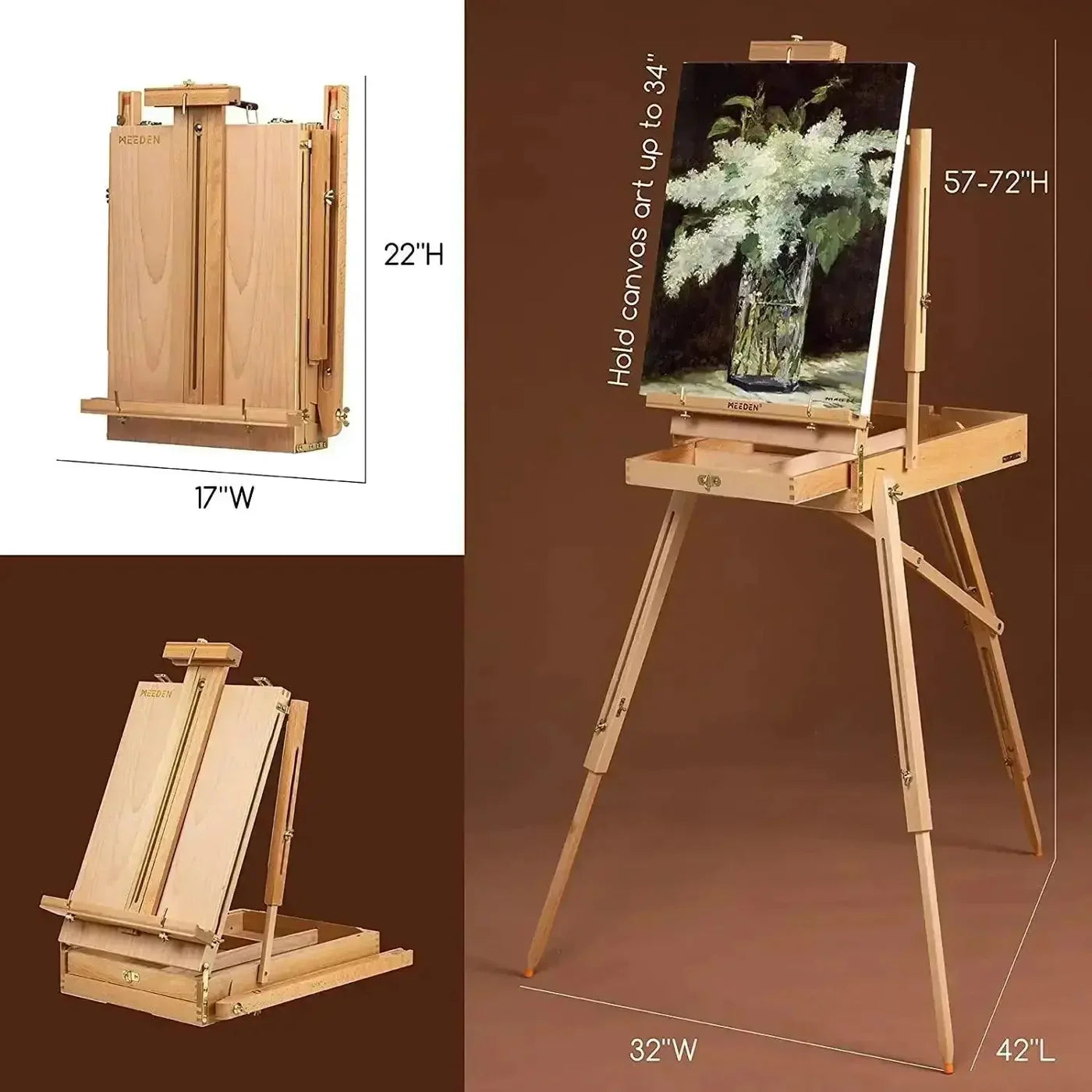 MEEDEN Professional Artist Acrylic Painting Set with French Easel