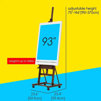 MEEDEN Large H-Frame Artist Easel with Large Tray-Walnut-W02D