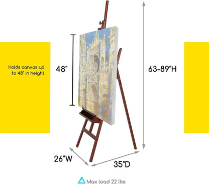 MEEDEN Large A-Frame Adjustable Artist Easel Stand-Dark Walnut-W09B