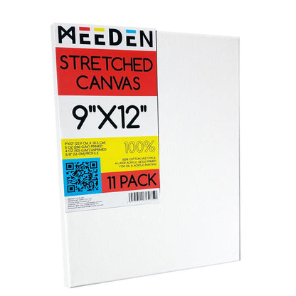 MEEDEN 100% Cotton Stretched Canvas Single and Packs