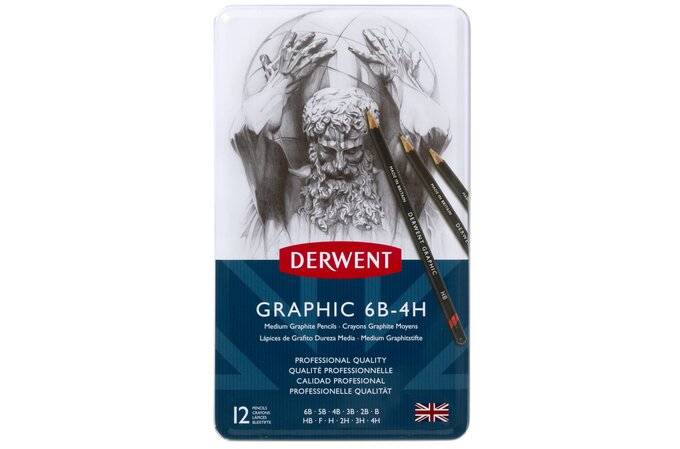 Derwent Graphic Pencils, Medium, Set of 12