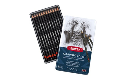 Derwent Graphic Pencils, Medium, Set of 12