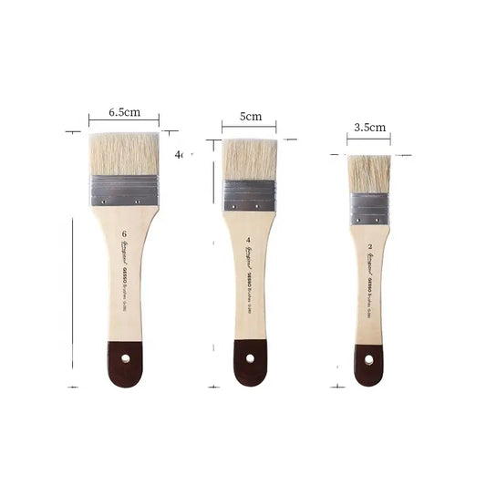 Giorgione G-281 Flat Shape Bristles Hair Wood Handle Gesso Brushes for Acrylic Oil Painting