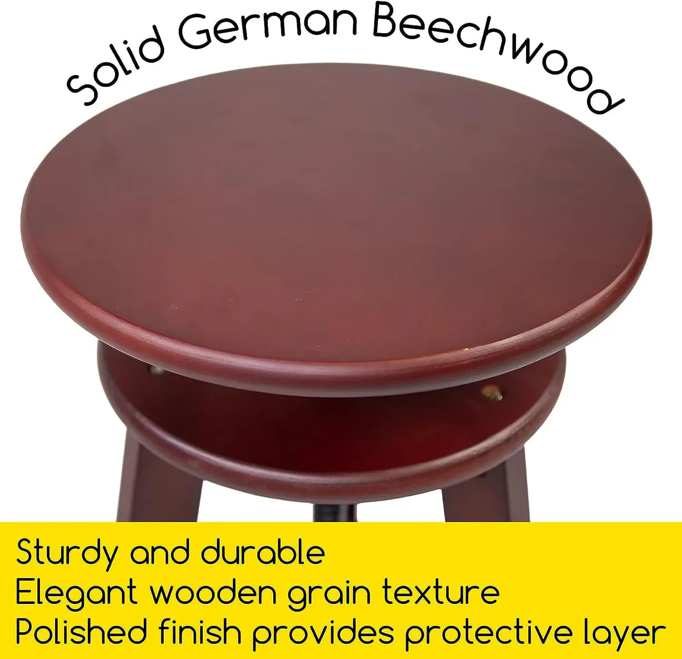MEEDEN Wooden Drafting Stool with Adjustable Height-Dark Walnut-G-005