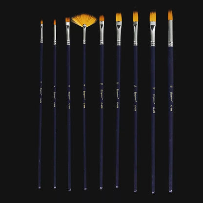 Giorgione Gold Nylon Brush Set Mix 9pcs (12″ Long Handles)