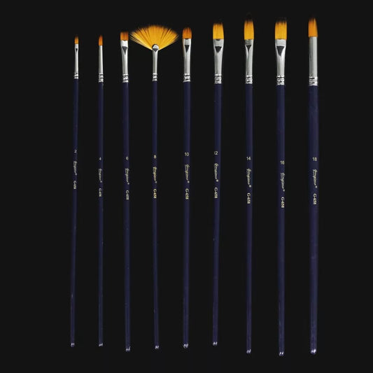 Giorgione Gold Nylon Brush Set Mix 9pcs (12″ Long Handles)