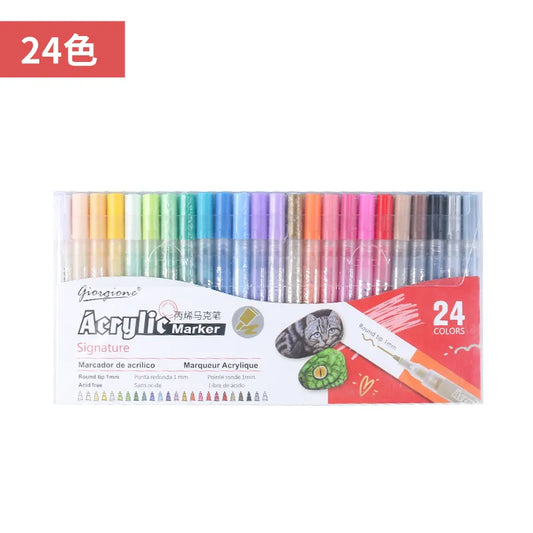 Giorgione Artist Professional Acrylic Marker Set Metallic Paint Art Marker Pen Set 24