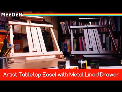 MEEDEN Artist Tabletop Easel with Metal Lined Drawer-Dark-W05B