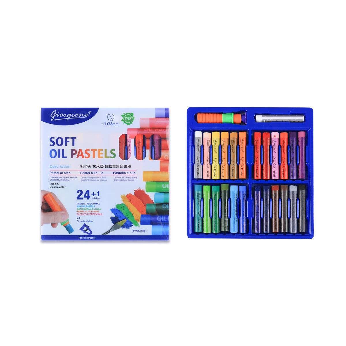 GIORGIONE SOFT OIL PASTELS - 11 X 68 MM - 24+1 COL MACARON COLOR